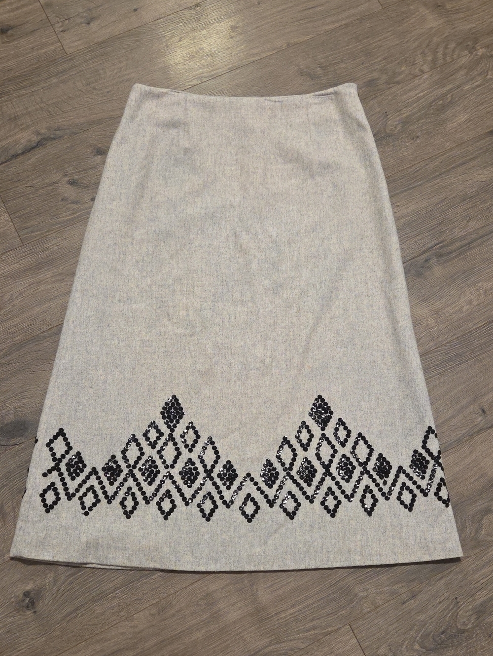 Ann Taylor Wool Silk Blend Sequin Maxi Skirt Flawed